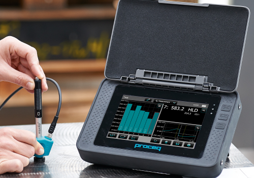 Máy đo độ cứng kim loại Proceq Equotip 550 ASTM A956 DIN EN ISO 16859 màn hình 7 inch IP54