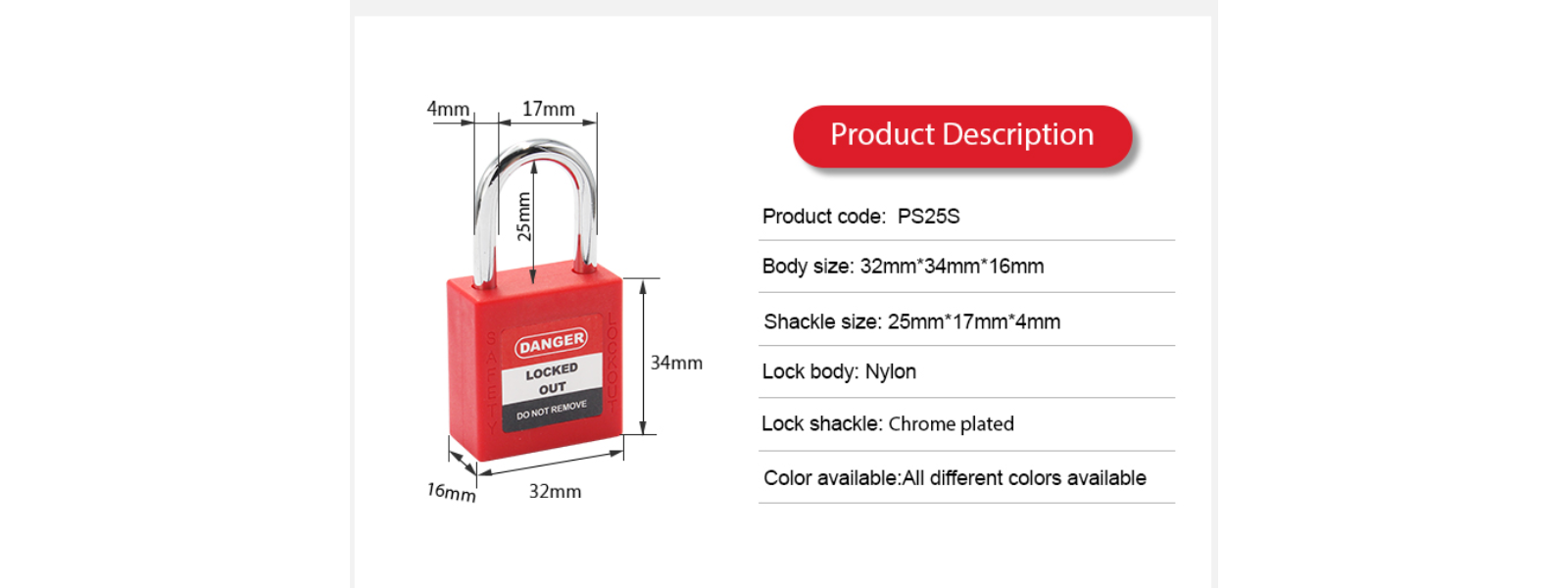 Cấu tạo Khóa an toàn Mini ProLockey PS25S