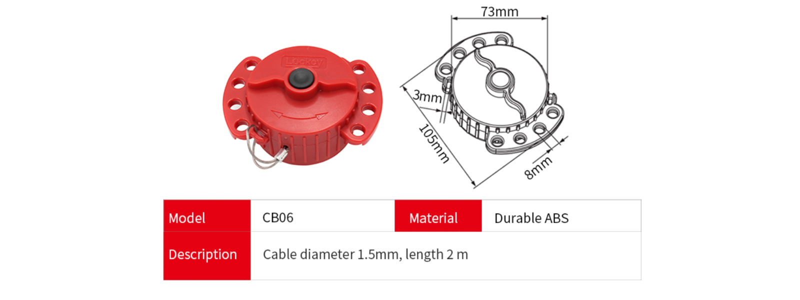 Cấu tạo Khóa cáp mini tự động thu vào ProLockey CB06